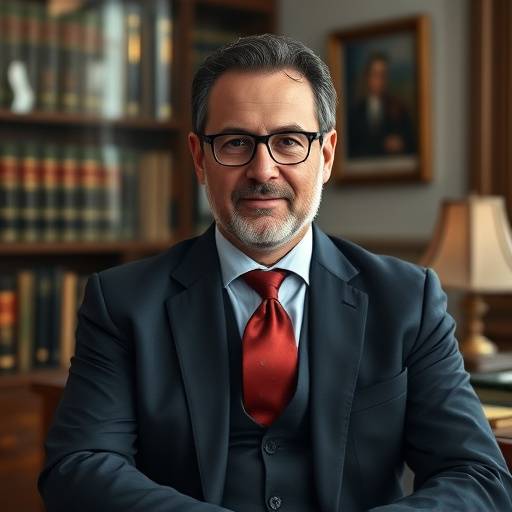 Portrait corporate de Jean Dupont - Photographie d'un avocat dans son cabinet près du Palais de Justice de Lyon.